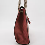 Gucci Emily Leather Signature Embossed Fringe Horsebit Shoulder Bag 047852700363