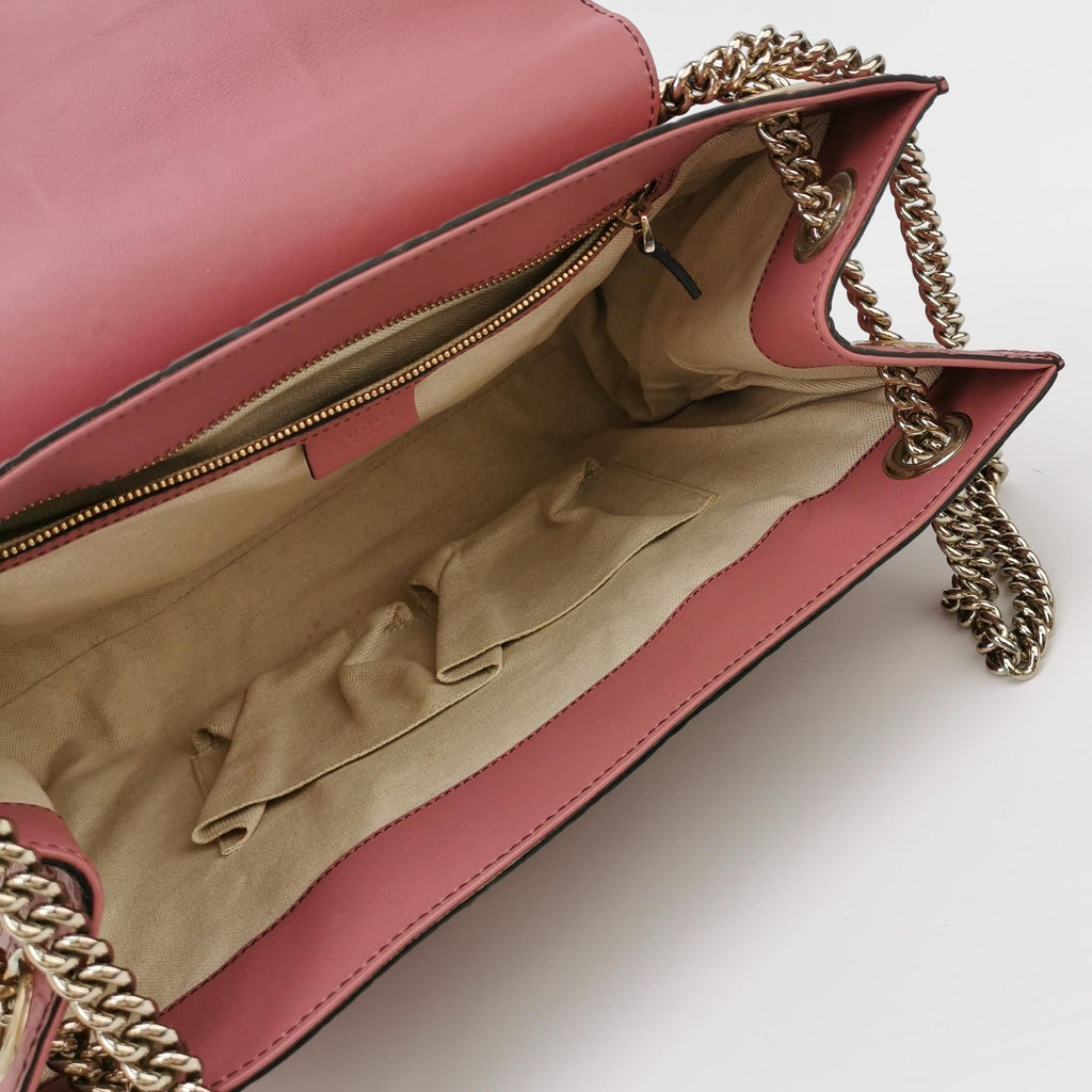 Gucci Emily Leather Signature Embossed Fringe Horsebit Shoulder Bag 047852700363