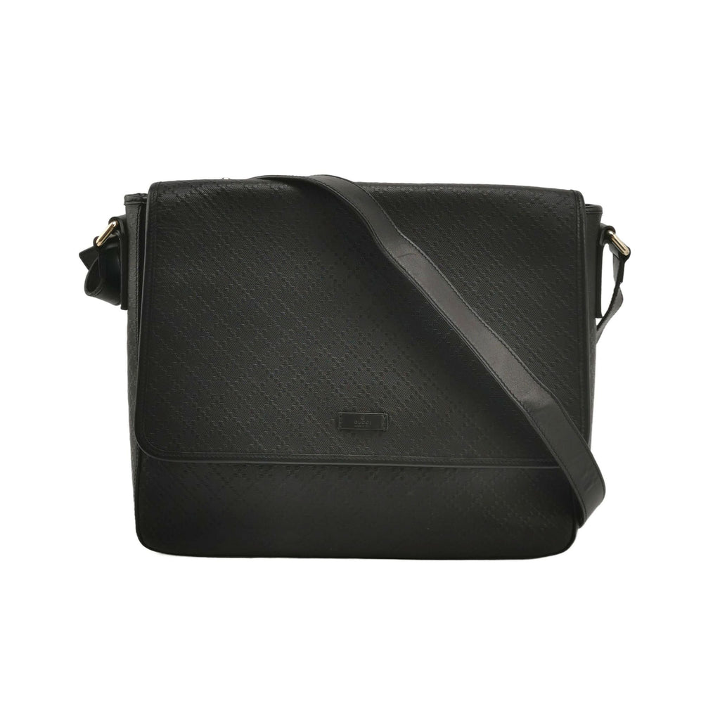 Gucci Leather Solid Pattern Logo Flap Crossbody Bag 250424781162888