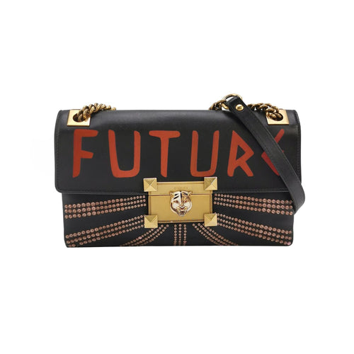 Gucci Osiride Leather Shoulder Bag with Crystal Decorations and Tiger Head Buckle 047852400651