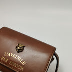 Gucci Animalier Leather Solid Logo Animal Decor Shoulder Bag 250424781163428