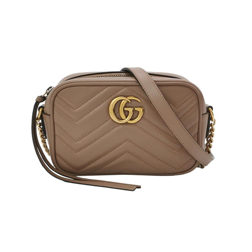 Gucci GG Marmont Mini Leather V-Stitch Double G Logo Camera Crossbody Bag 250417781153242