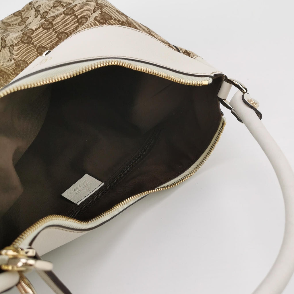 Gucci Abbey D-Ring Leather Canvas GG Monogram Shoulder Bag 250423781162083