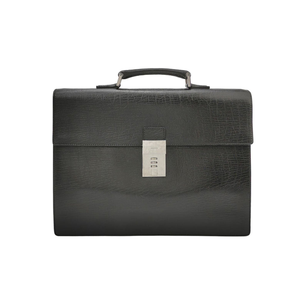 Gucci Leather Solid Letter Logo Lock Top Handle Bag 250422781160097