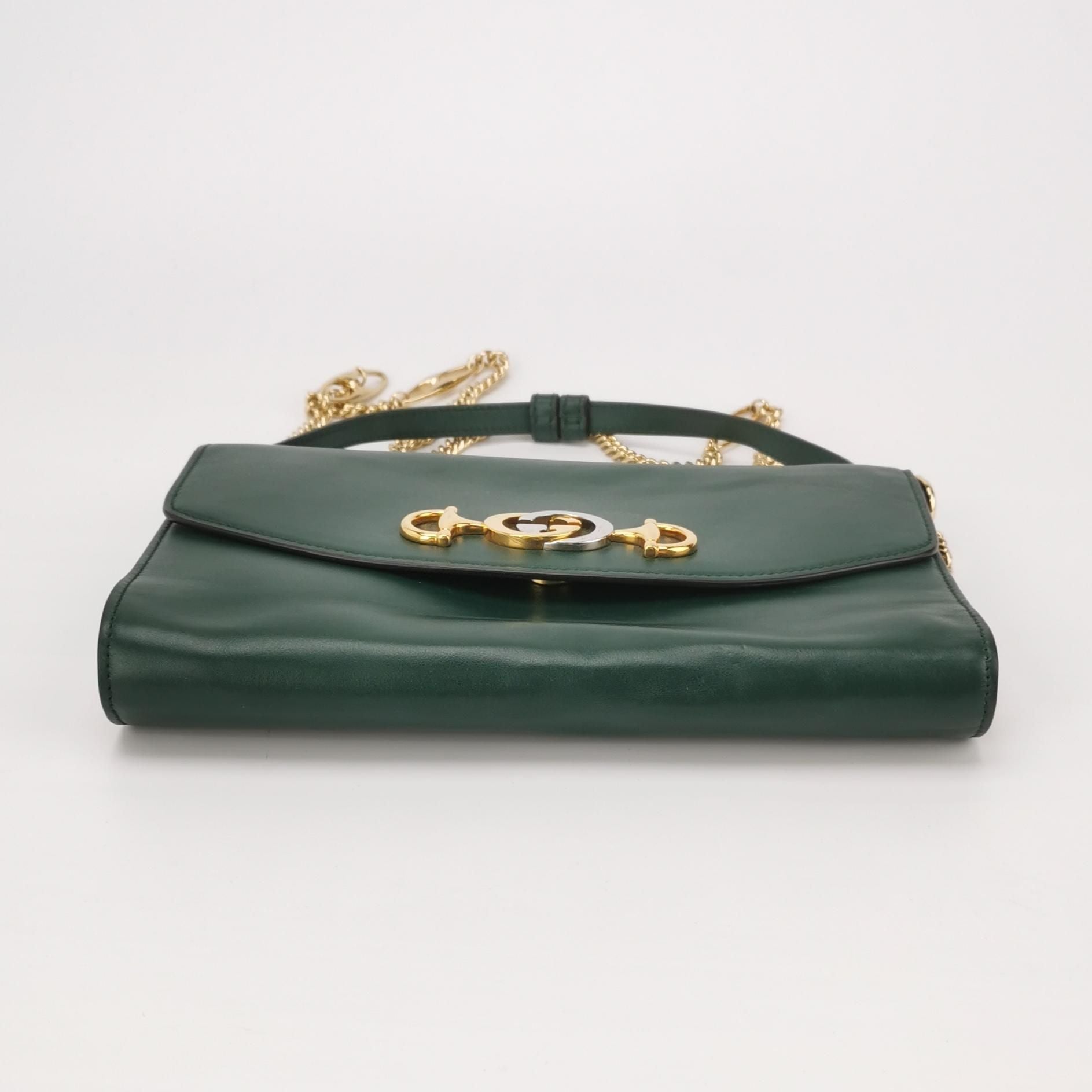 Gucci Zumi Leather Double G Horsebit Shoulder Bag 250419781155321