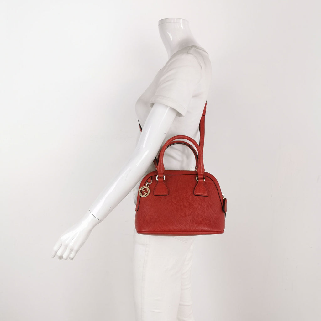 Gucci Leather Solid GG Embellished Crossbody Shoulder Bag 250417781153000