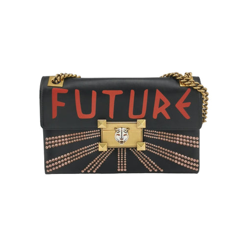 Gucci Osiride Leather Shoulder Bag with Crystal Letters and Tiger Head Buckle 250416781150796