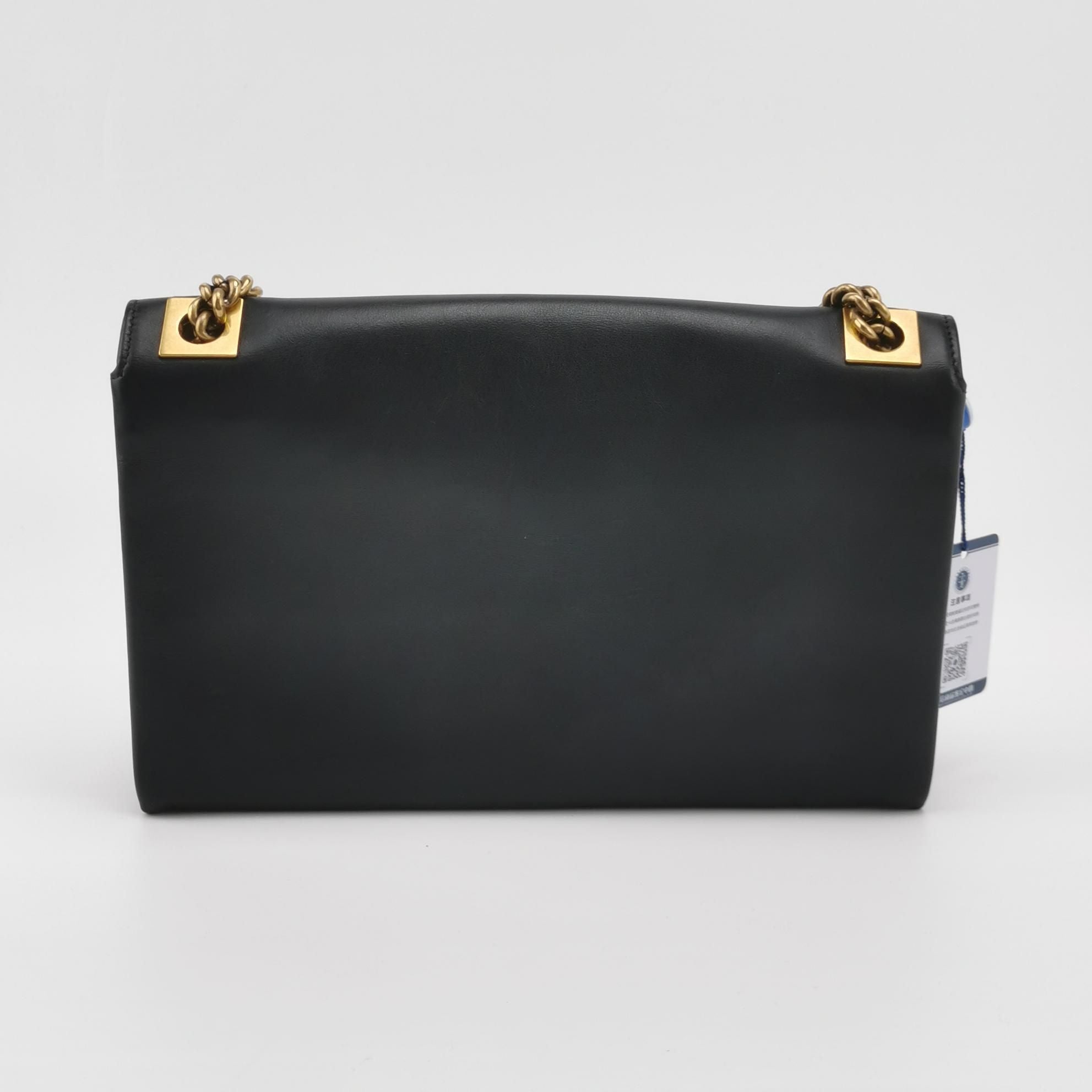 Gucci Osiride Leather Shoulder Bag with Crystal Letters and Tiger Head Buckle 250416781150796