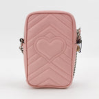 Gucci GG Marmont Mini Leather V-stitch Double G Logo Phone Crossbody Shoulder Bag 250414781147891