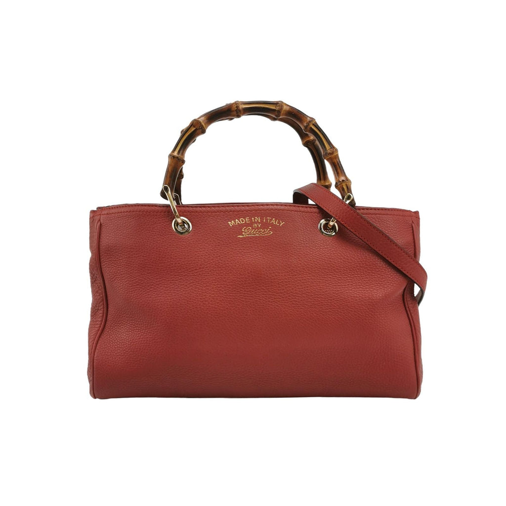 Gucci Miss Bamboo Large Leather Solid Shoulder Bag with Bamboo Handle 250419781155559