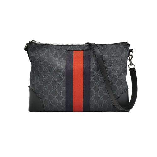 Gucci Canvas and Leather GG Print Crossbody Shoulder Bag 250416781150882