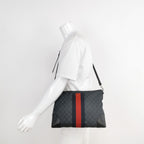 Gucci Canvas and Leather GG Print Crossbody Shoulder Bag 250416781150882