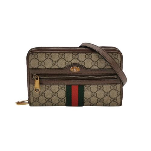 Gucci Ophidia Leather Canvas GG Crossbody Bag 047851400303