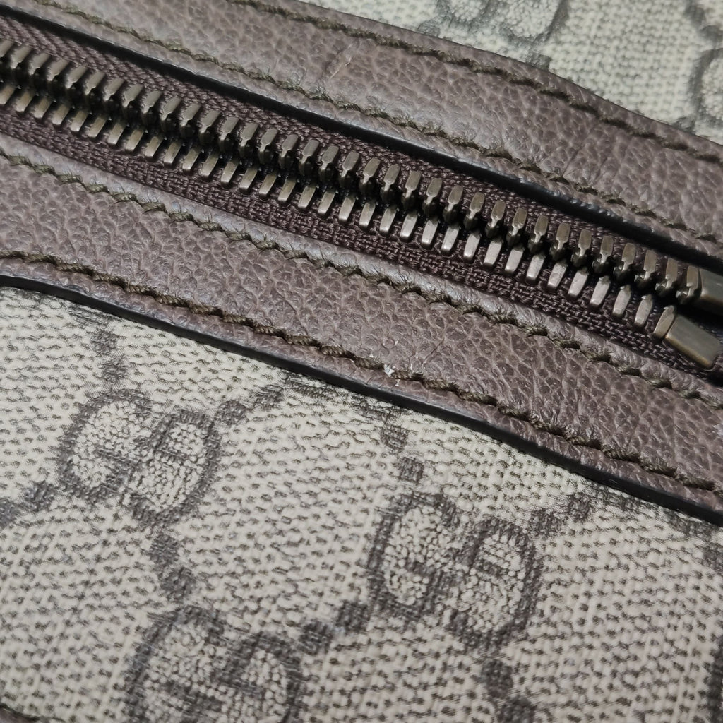 Gucci Ophidia Leather Canvas GG Crossbody Bag 047851400303