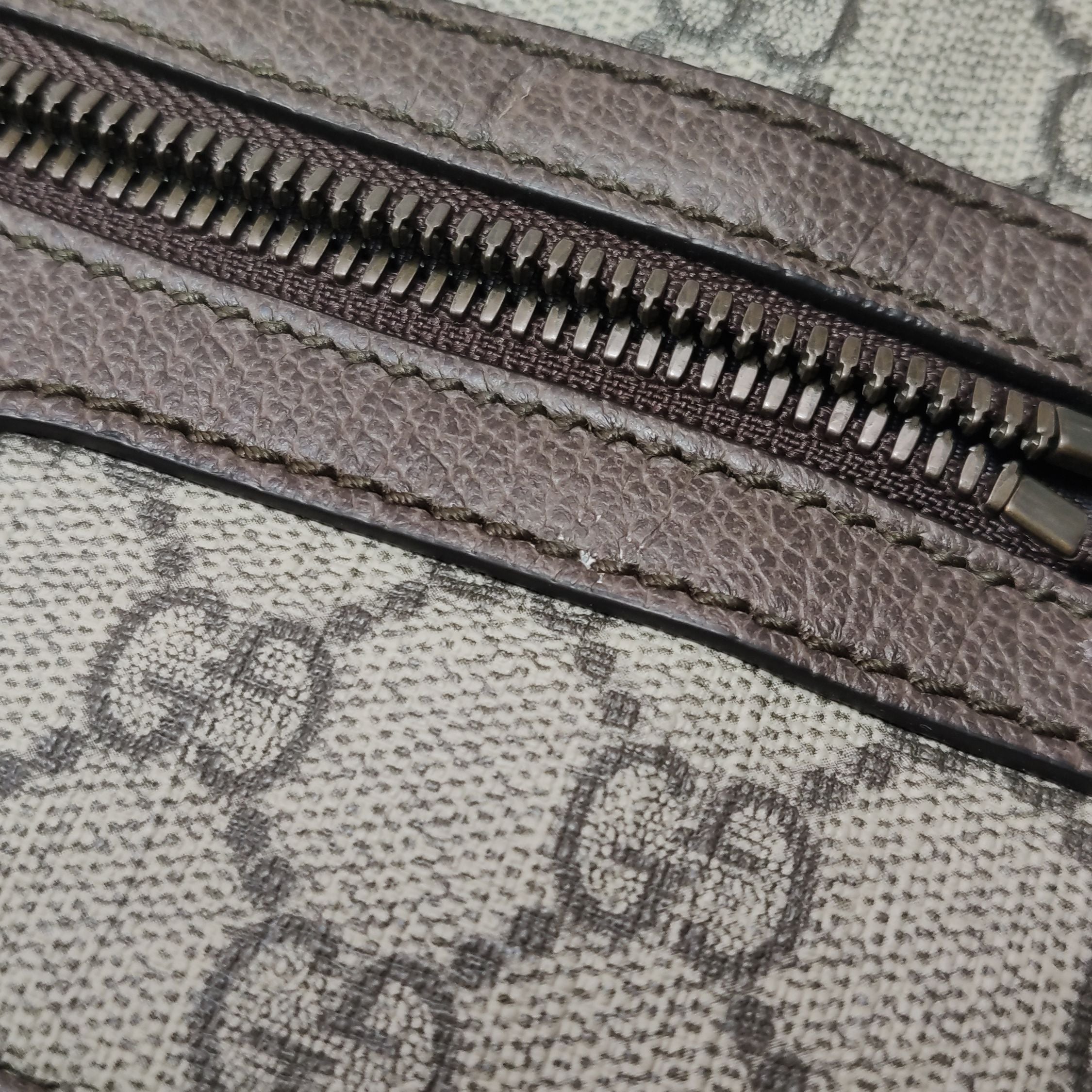 Gucci Ophidia Leather Canvas GG Crossbody Bag 047851400303