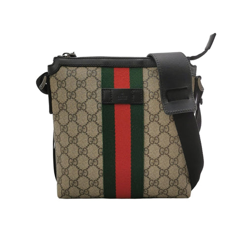Gucci Ophidia Leather Canvas GG Crossbody Bag 250412781145468