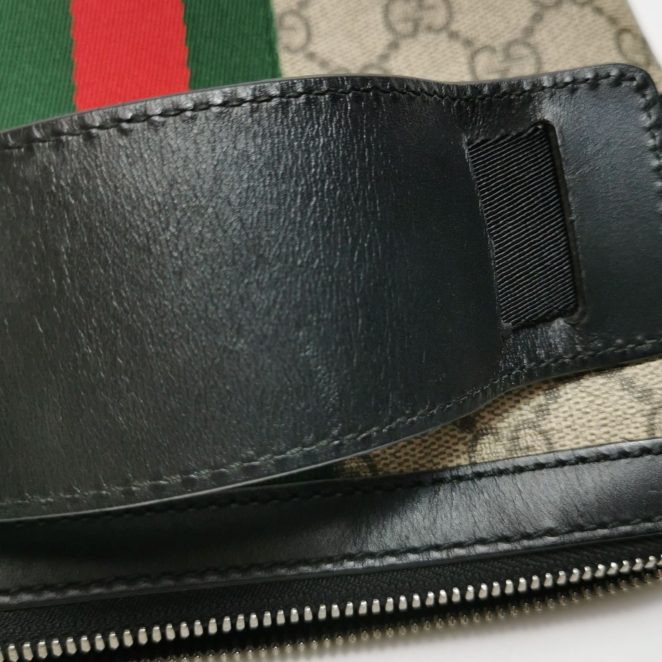 Gucci Ophidia Leather Canvas GG Crossbody Bag 250412781145468