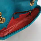 Gucci GG Marmont Small Leather and Suede V-stitch Quilted Double G Shoulder Bag 250412781145768