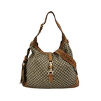 Gucci Jackie Leather and Canvas Mixed Color Bamboo Tassel Shoulder Bag 250414781148854