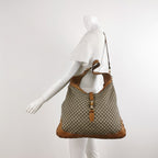 Gucci Jackie Leather and Canvas Mixed Color Bamboo Tassel Shoulder Bag 250414781148854
