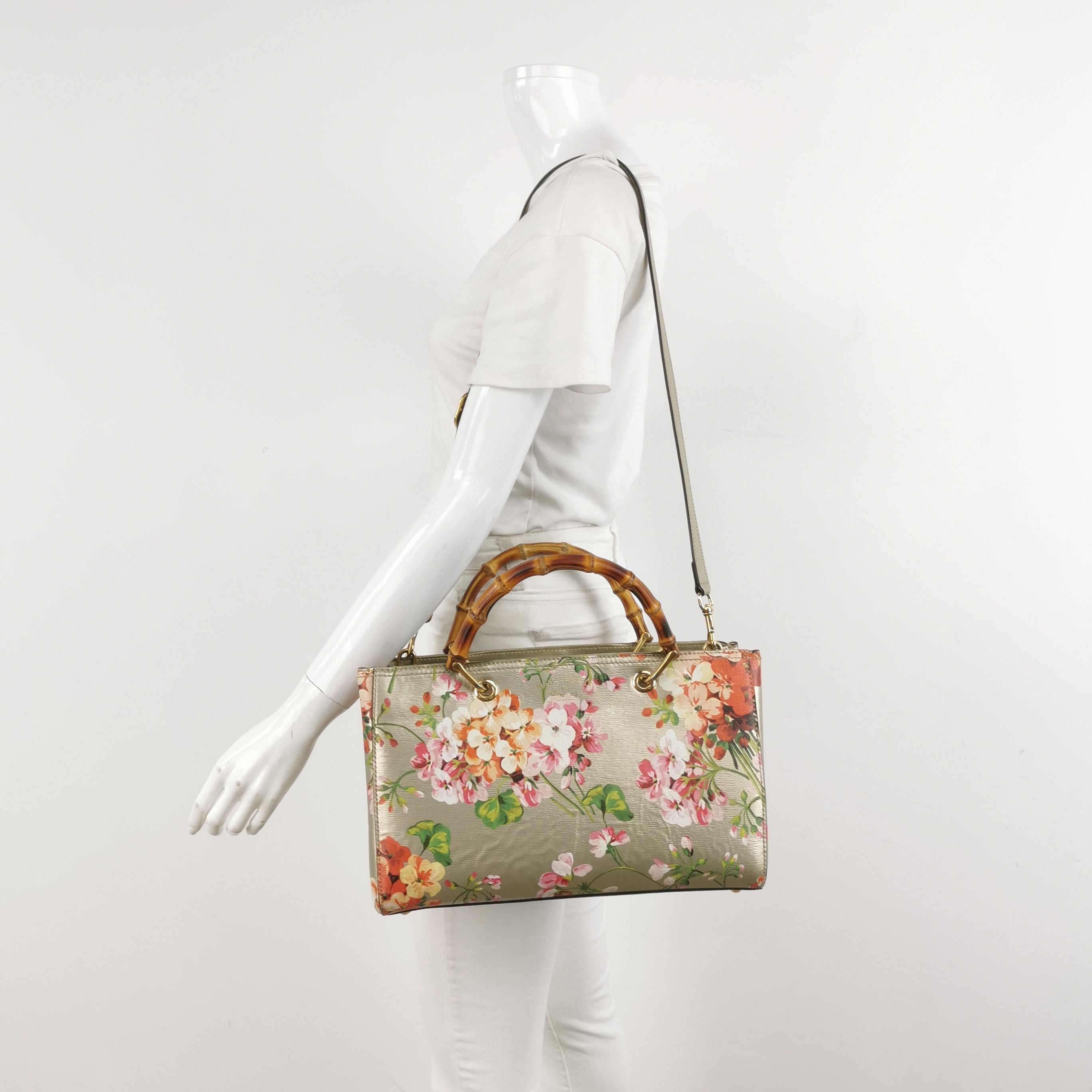 Gucci Floral Pattern Logo Print Shoulder Bag 250412781145921