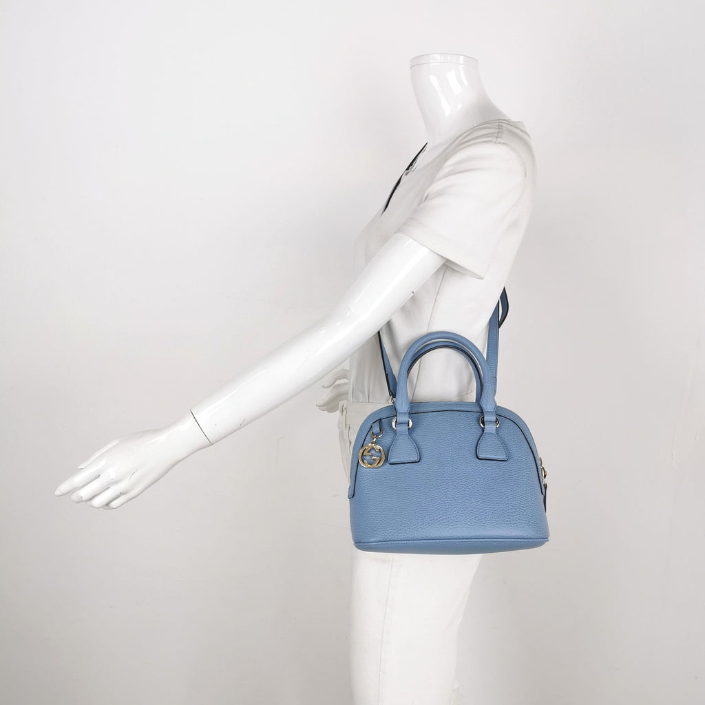 Gucci Leather Solid GG Embellished Crossbody Shoulder Bag 250410781142966
