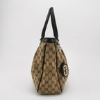 Gucci Leather and Canvas GG Monogram Shoulder Bag 250410781142897