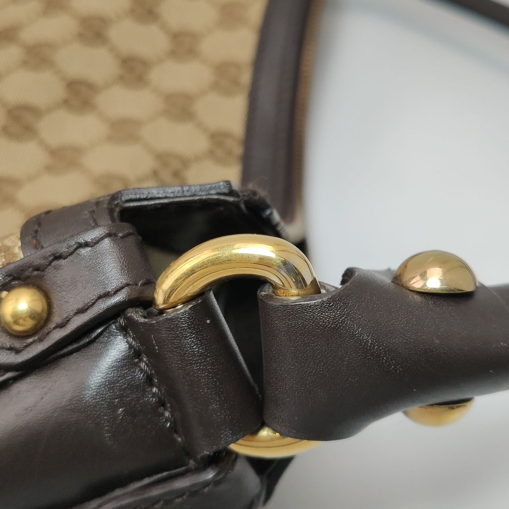 Gucci GG Canvas and Leather Shoulder Bag 250410781142896