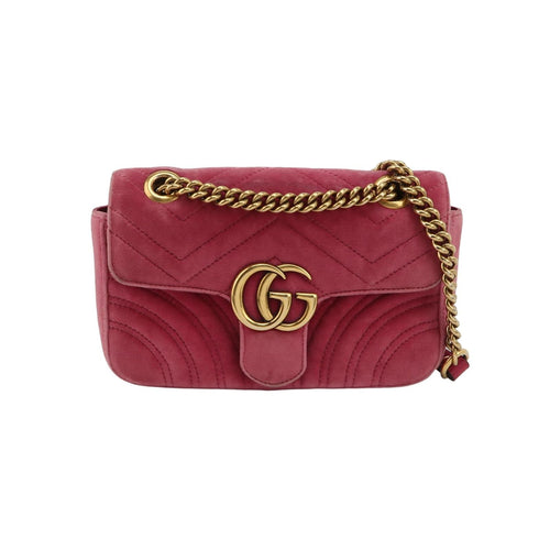 Gucci GG Marmont Mini Velvet Solid GG Logo Crossbody Shoulder Bag 250409781141697