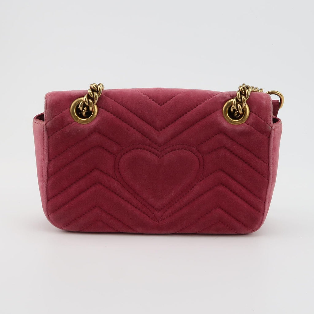 Gucci GG Marmont Mini Velvet Solid GG Logo Crossbody Shoulder Bag 250409781141697