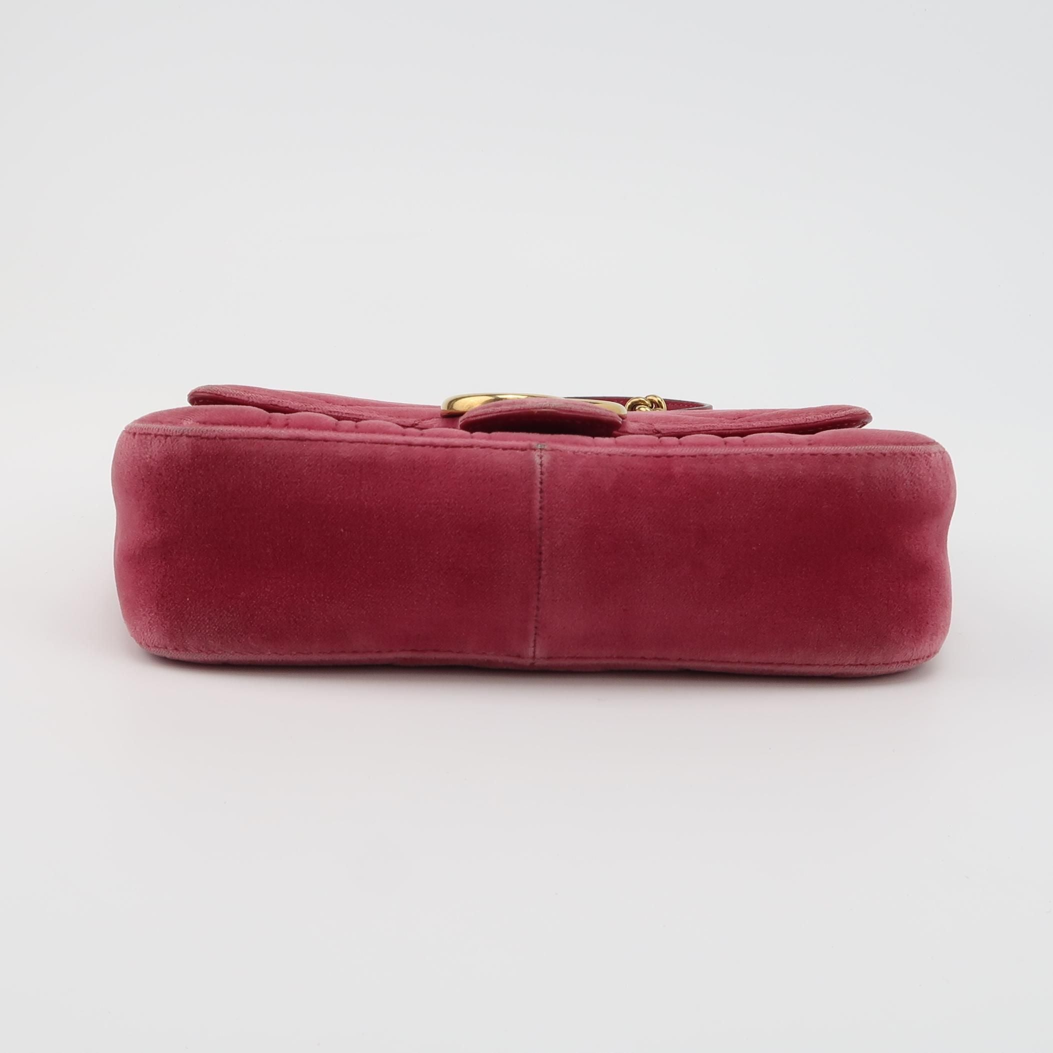 Gucci GG Marmont Mini Velvet Solid GG Logo Crossbody Shoulder Bag 250409781141697