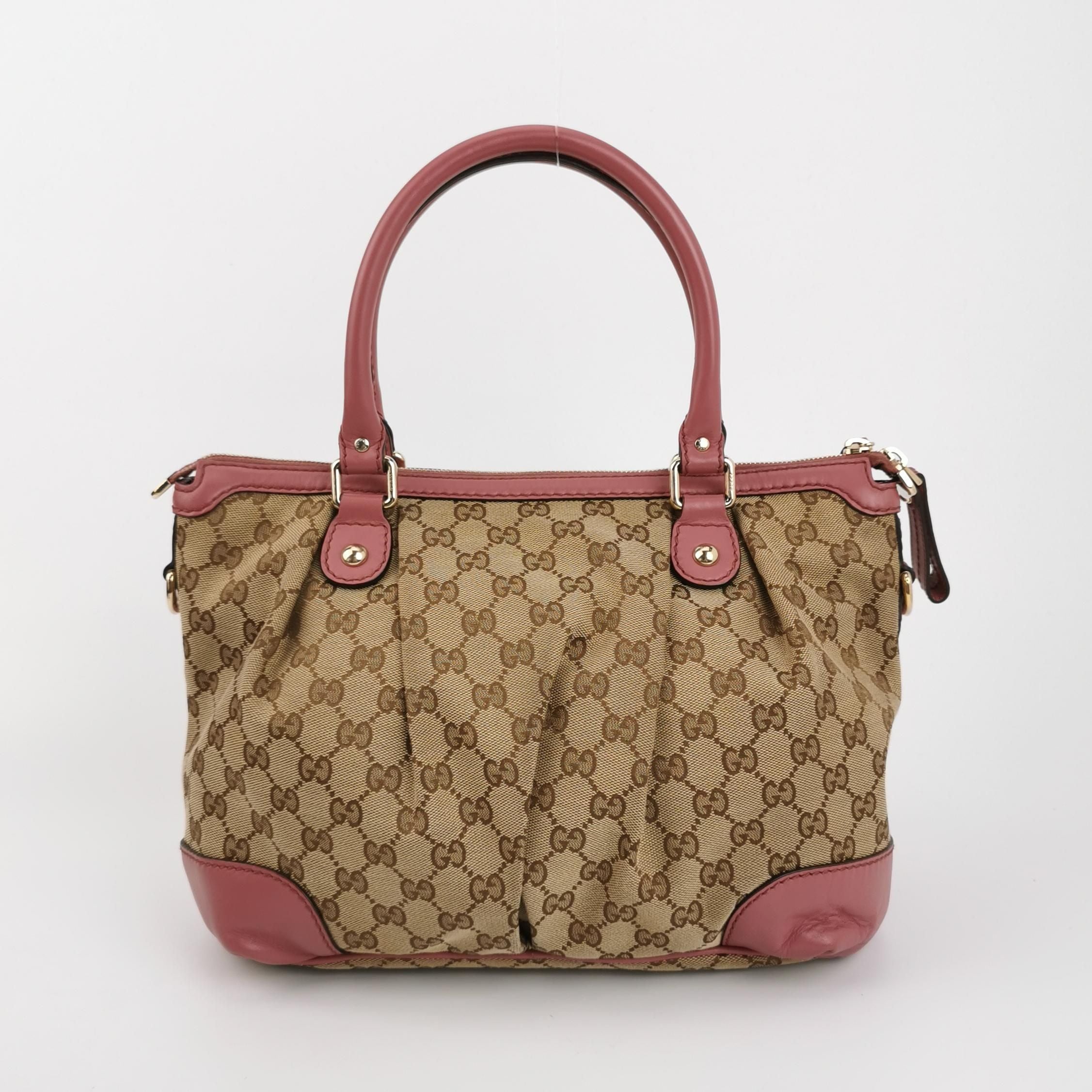 Gucci Sukey Leather and Canvas Shoulder Bag with GG Charm 250411781144248