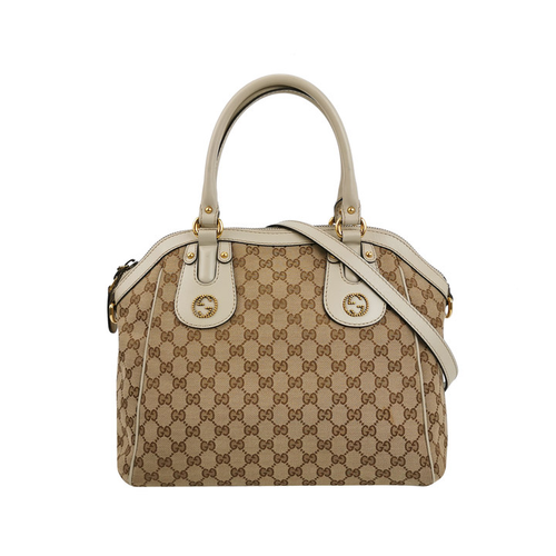 Gucci GG Canvas and Leather Shoulder Bag 250407781138476