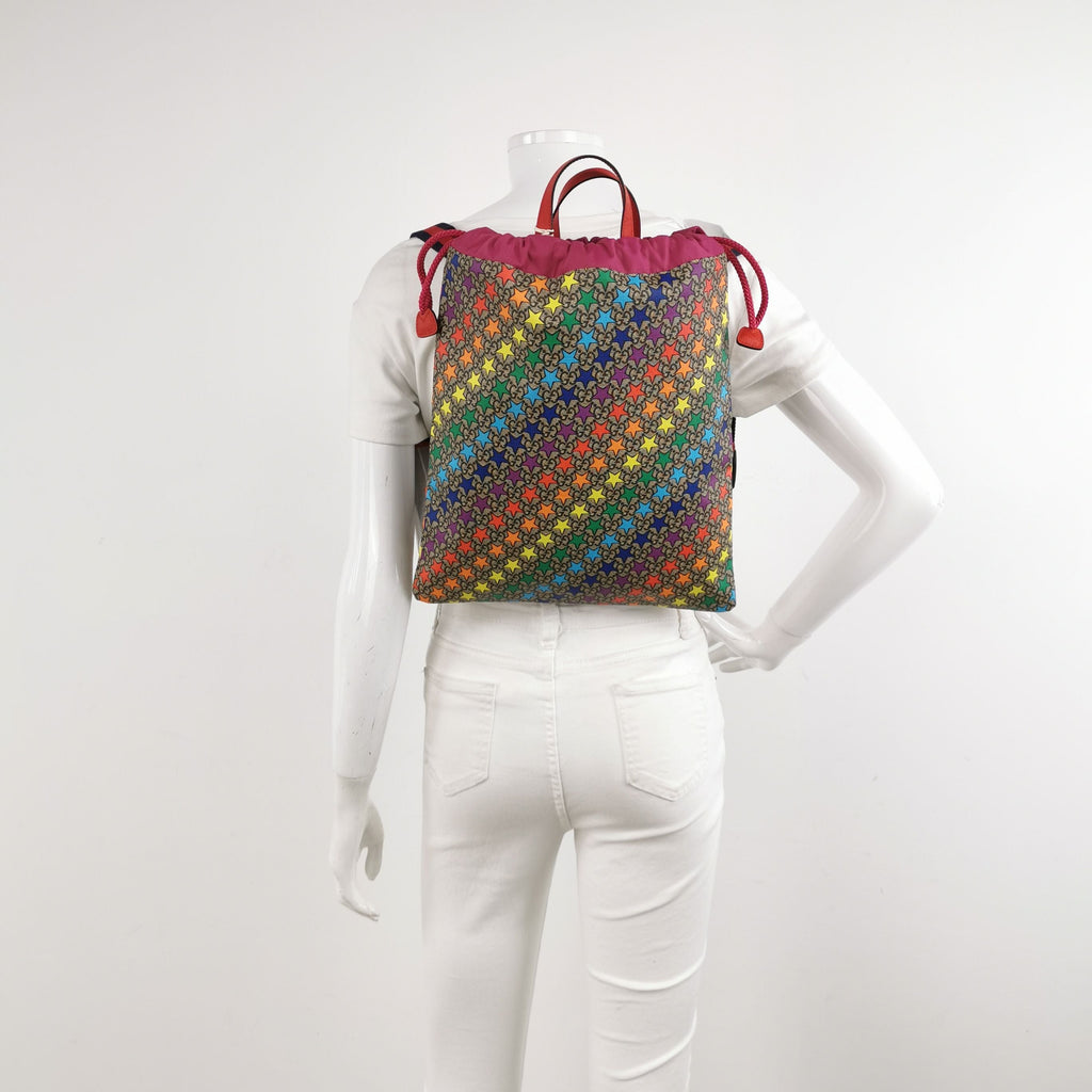 Gucci Calfskin Colorful Stars GG Print Backpack 047851200274