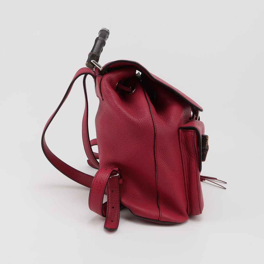 Gucci Bamboo Handle Backpack in Solid Color 250410781142657