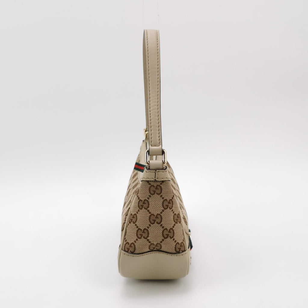 Gucci GG Canvas and Leather Bow Shoulder Bag 250404781134861