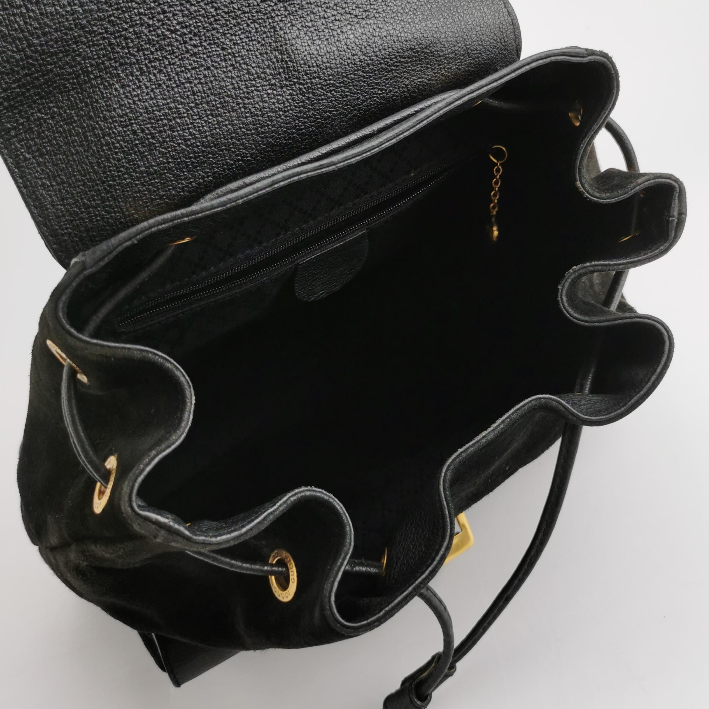 Gucci Suede Bamboo Handle Flap Backpack 250402781132321