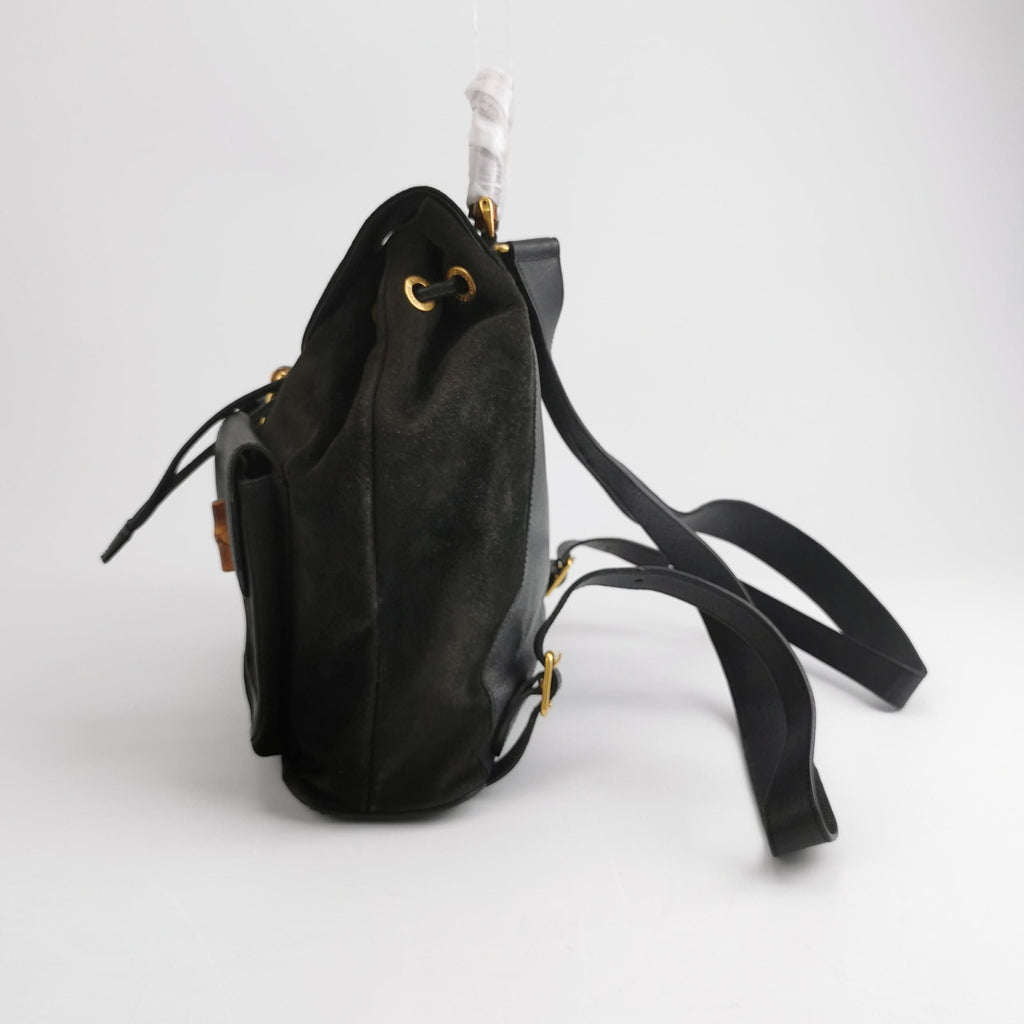 Gucci Suede Bamboo Handle Flap Backpack 250402781132321