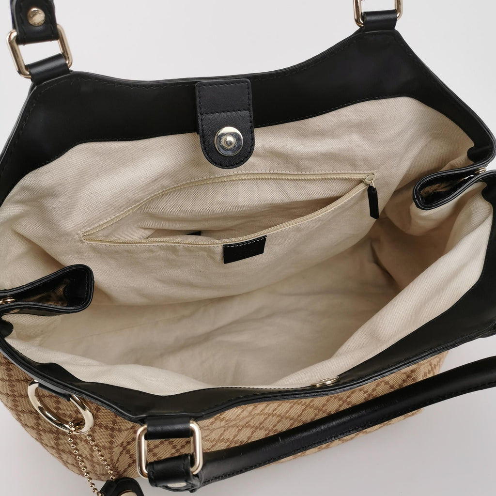 Gucci Sukey Leather and Canvas GG Monogram Shoulder Bag 250403781133682
