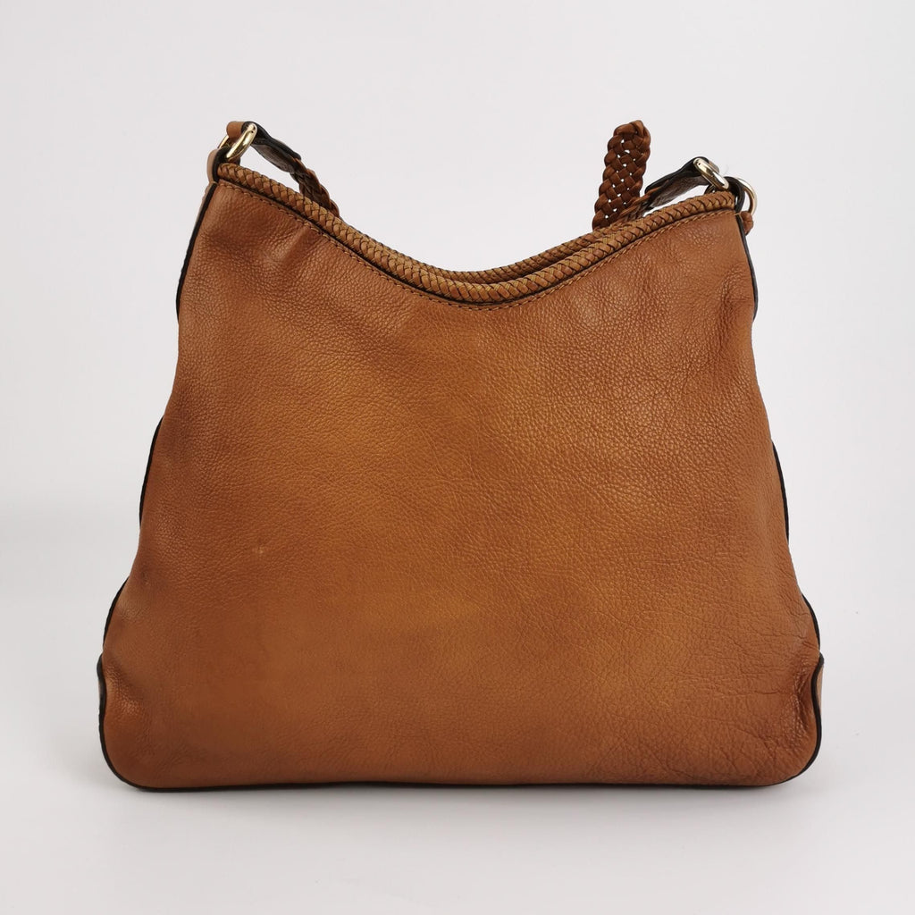 Gucci Marrakech Leather Woven Shoulder Bag with 250404781133825