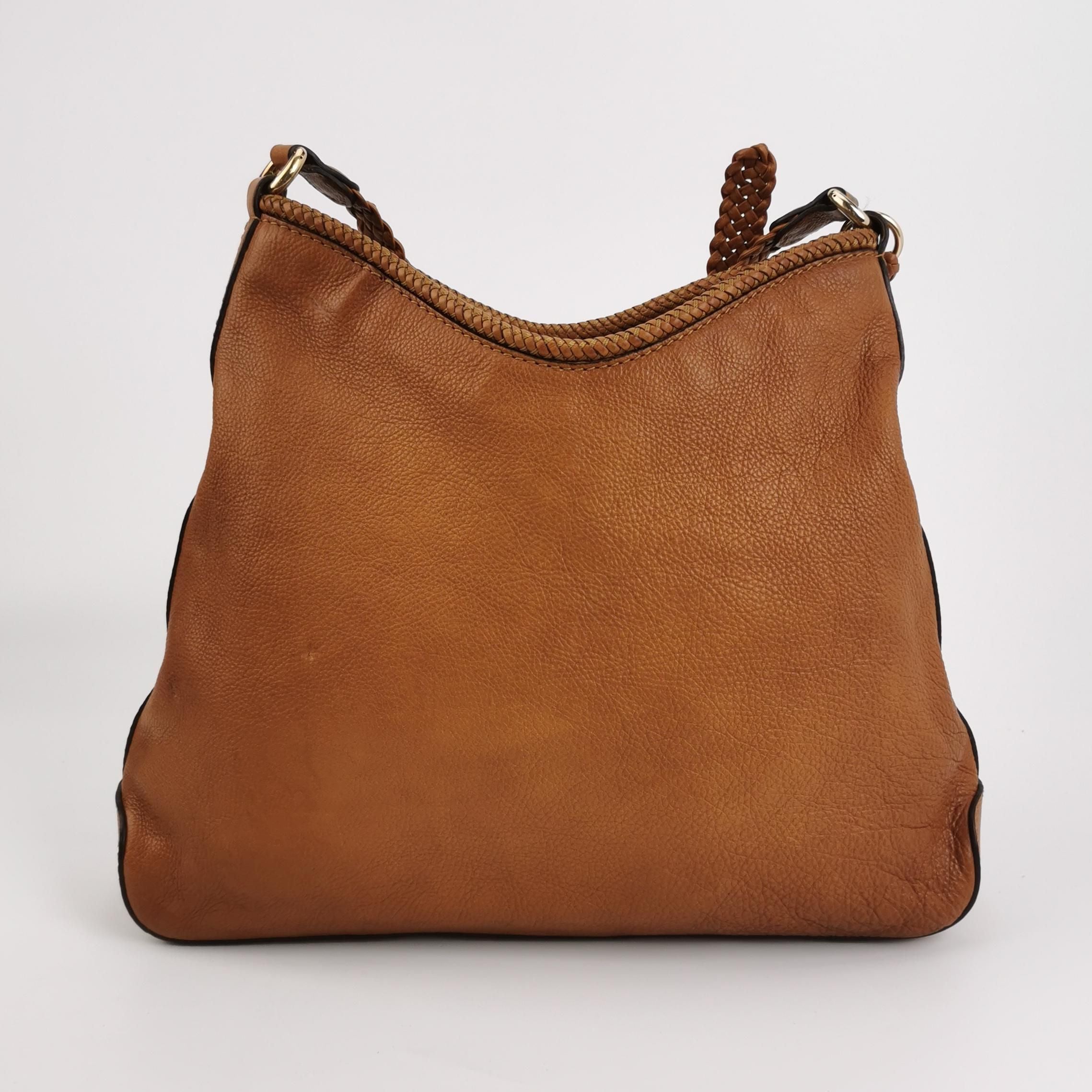 Gucci Marrakech Leather Woven Shoulder Bag with 250404781133825