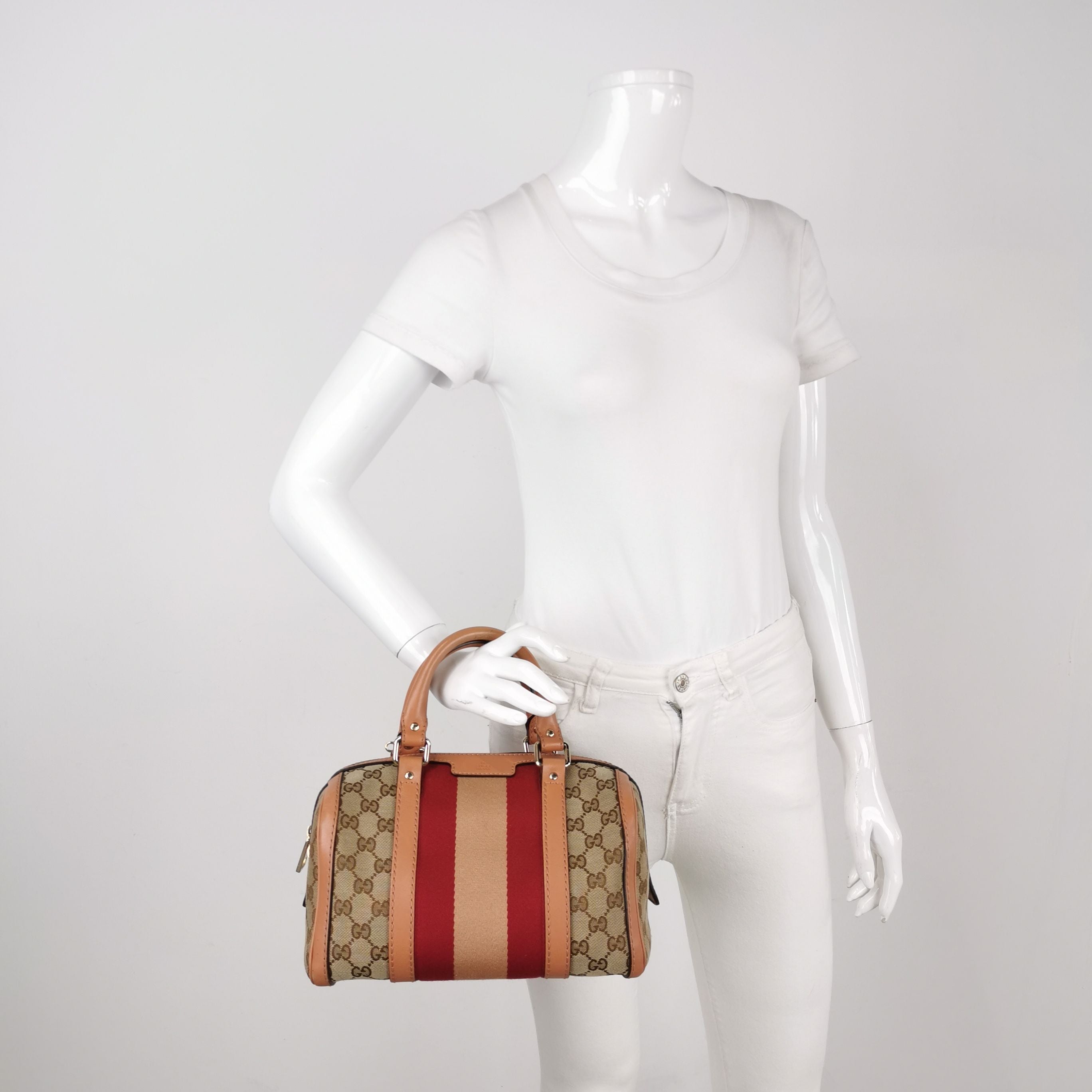 Gucci Leather and Canvas GG Logo Tote Bag 250329781126034