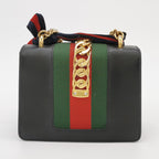Gucci Sylvie Mini Leather Shoulder Bag with Ribbon and Metal Buckle 250330781128150