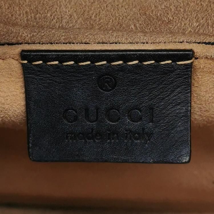 Gucci Sylvie Mini Leather Shoulder Bag with Ribbon and Metal Buckle 250330781128150