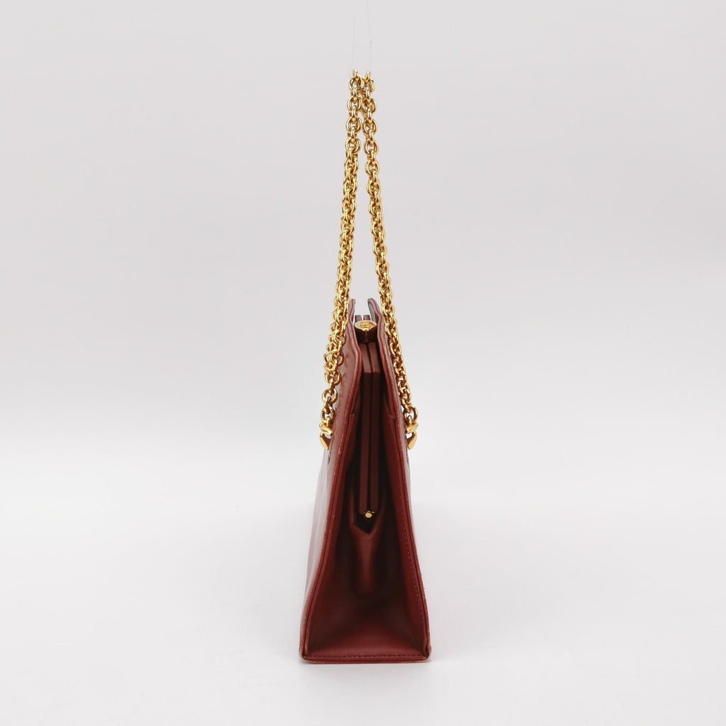 Gucci Leather Solid Metal Decor Handbag 250401781129846