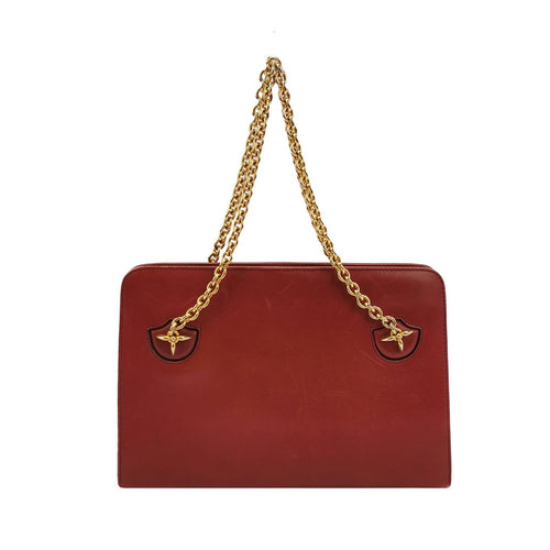 Gucci Leather Solid Metal Decor Handbag 250401781129846