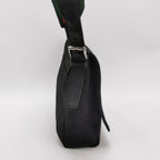 Gucci Leather Nylon Fabric Striped Strap Logo Flap Crossbody Shoulder Bag 250331781129040