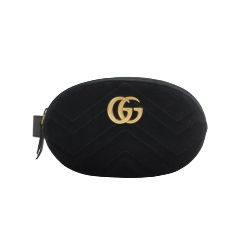 Gucci GG Marmont Leather and Suede Quilted Double G Logo Waist Bag Chest Bag 250326781121790