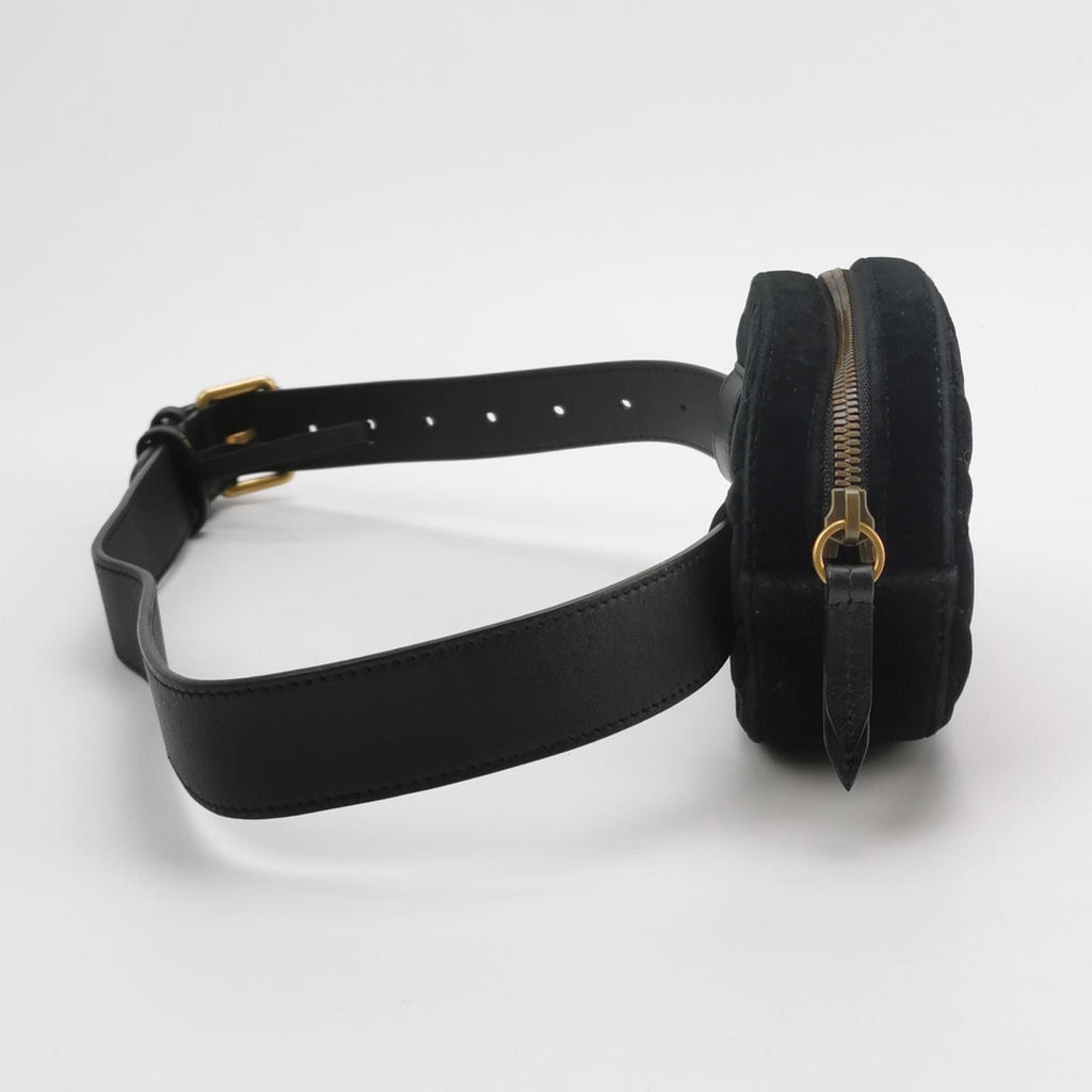 Gucci GG Marmont Leather and Suede Quilted Double G Logo Waist Bag Chest Bag 250326781121790
