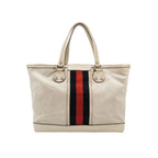 Gucci Leather Canvas Nylon Striped Tote Bag 250329781126203